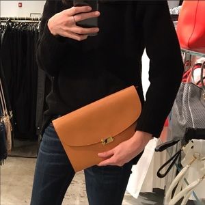 Mansur Gavriel Leather Flap Clutch